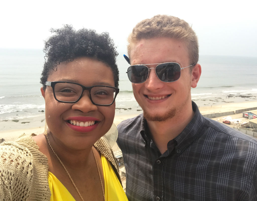 Two PTSEM students on a beach in Ghana