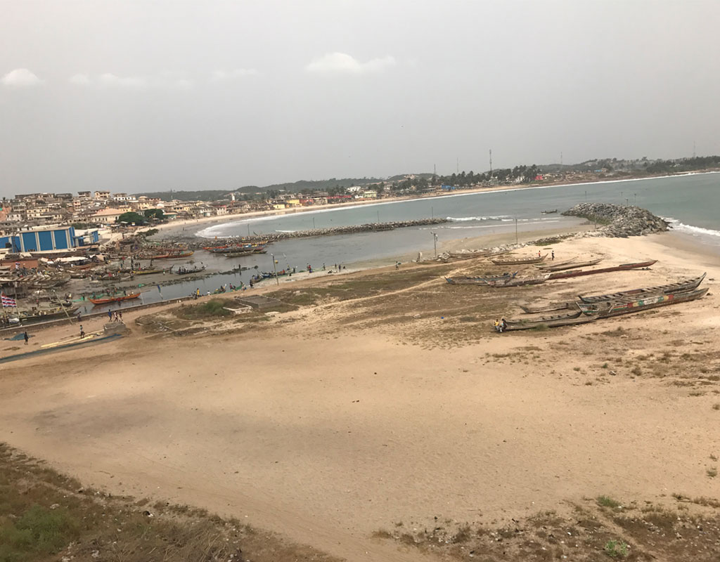 Shoreline and harbor in Ghana