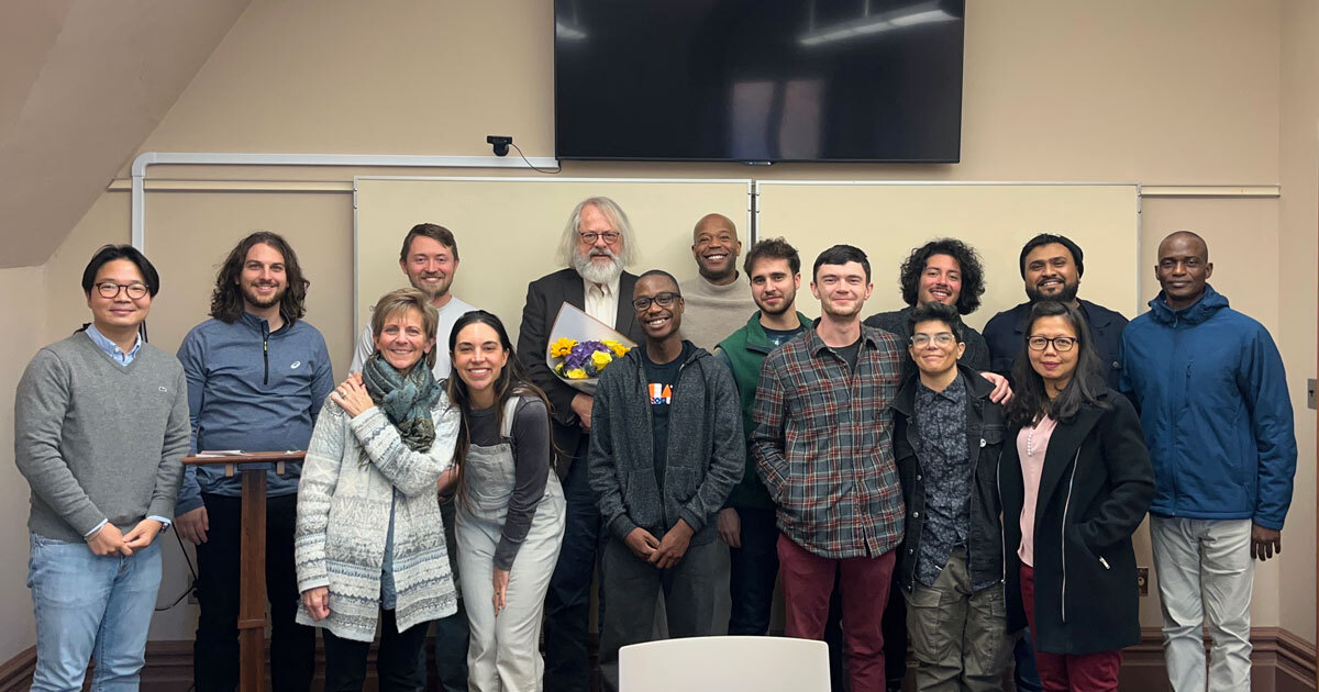 Professor Young and the students in his Fall 2022 Jesus Beyond Christianity class pose together for a farewell photo taken at the end of the semester.