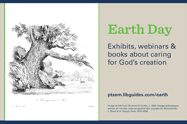 graphic promoting a curated bibliography about caring for the Earth