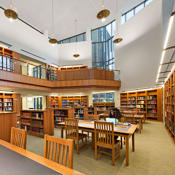 photo of someone studying in the Wright Library Reference Reading Room