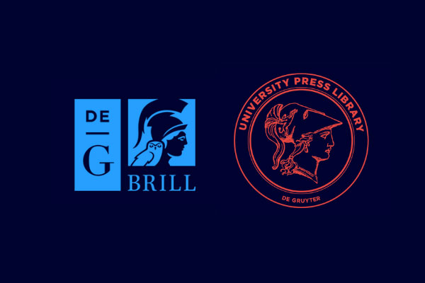 De Gruyter Brill logo and De Gruyter University Press Library logo on an indigo background