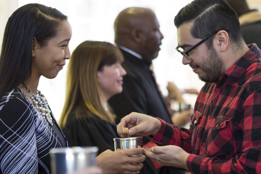 Students Serving Communion