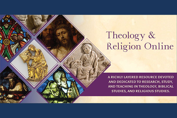 graphic promoting Bloomsbury's Theology and Religion Online (TARO) platform, A richly layered resource devoted and dedicated to research, study, and teaching in Theology, Biblical Studies and Religious Studies. It includes a mosaic of images of religious art