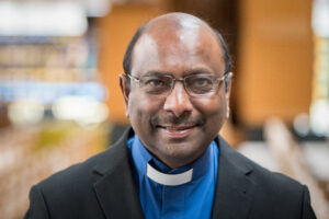 17 February 2023, Geneva, Switzerland: Rev. Prof. Dr Jerry Pillay, World Council of Churches general secretary, pictured in the chapel of the Ecumenical Centre in Geneva.