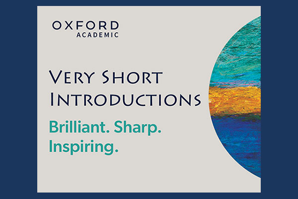 Oxford Academic graphic promoting Very Short Introductions; includes the words Brilliant. Sharp. Inspiring