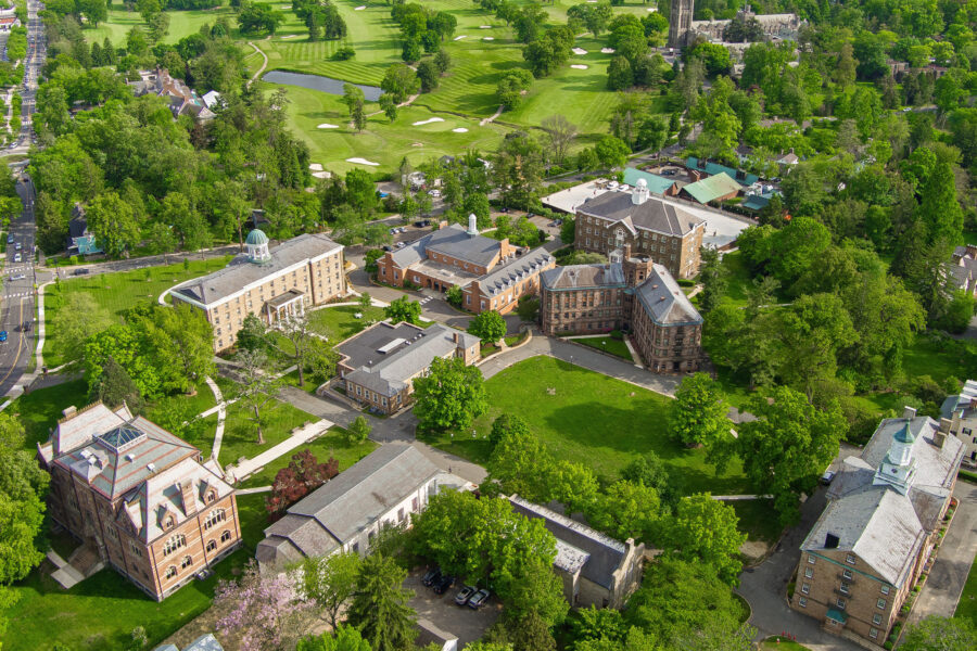 Aerial image of Princeton Seminary campus